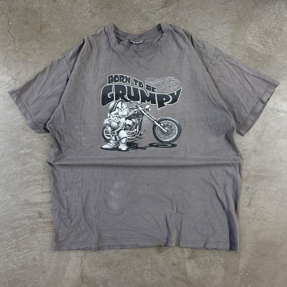 Y2K Disney Grumpy Biker Motorcycle Graphic Tee